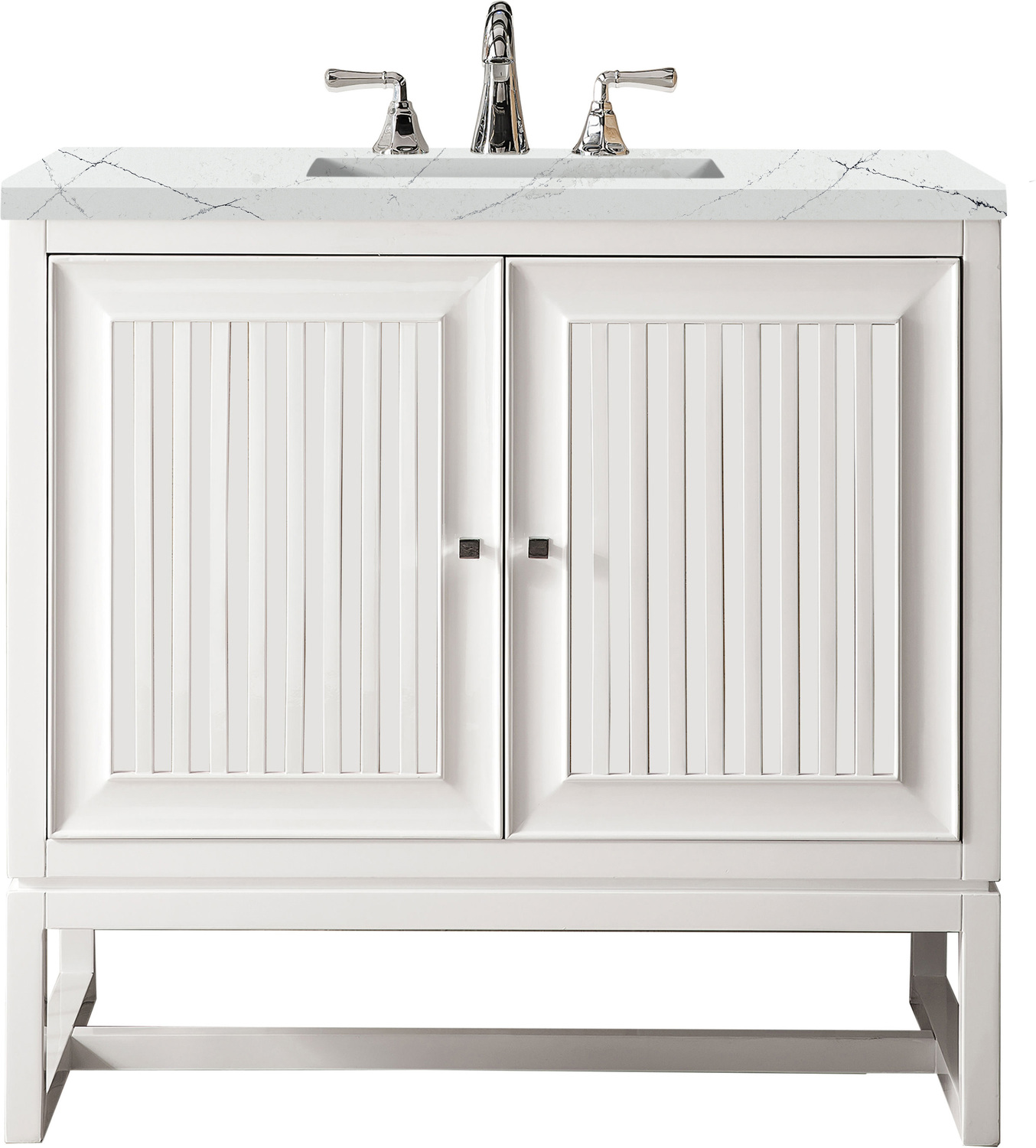 antique double vanity James Martin Vanity Glossy White Traditional