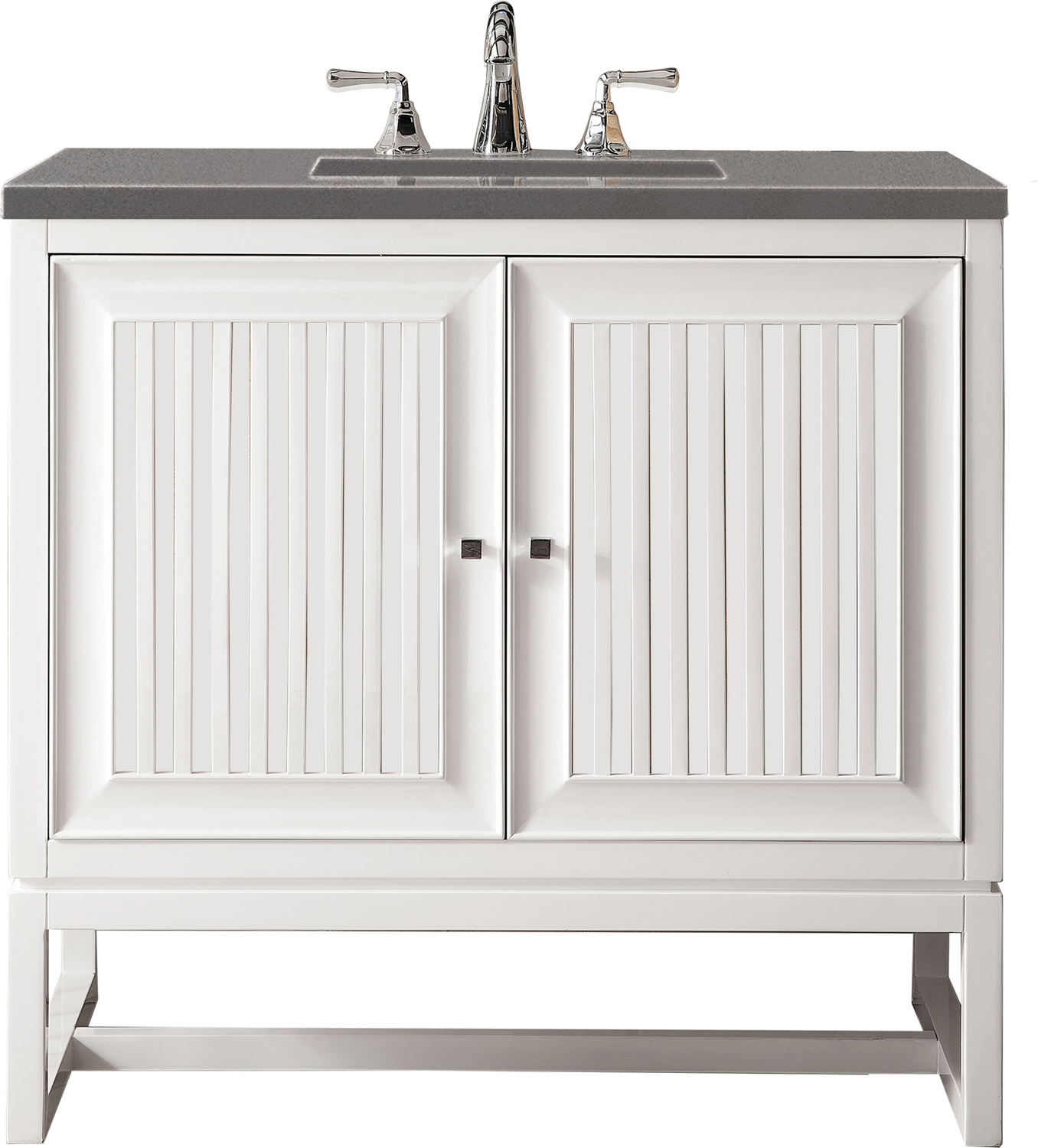dark wood bathroom cabinet James Martin Vanity Glossy White Traditional