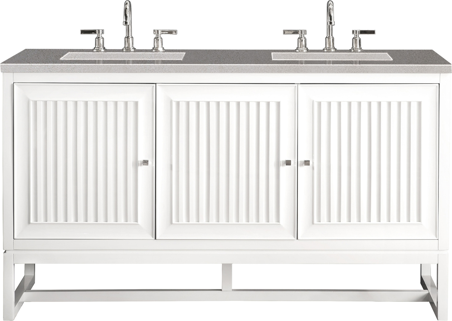 72 inch double sink vanity with top James Martin Vanity Glossy White Traditional