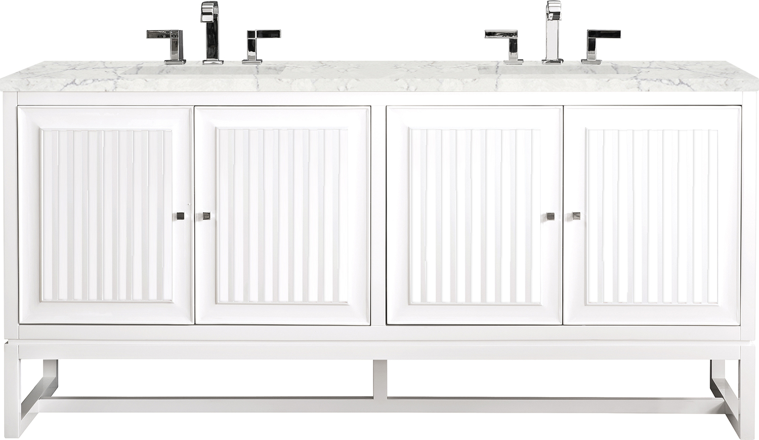 90 inch double vanity James Martin Vanity Glossy White Traditional