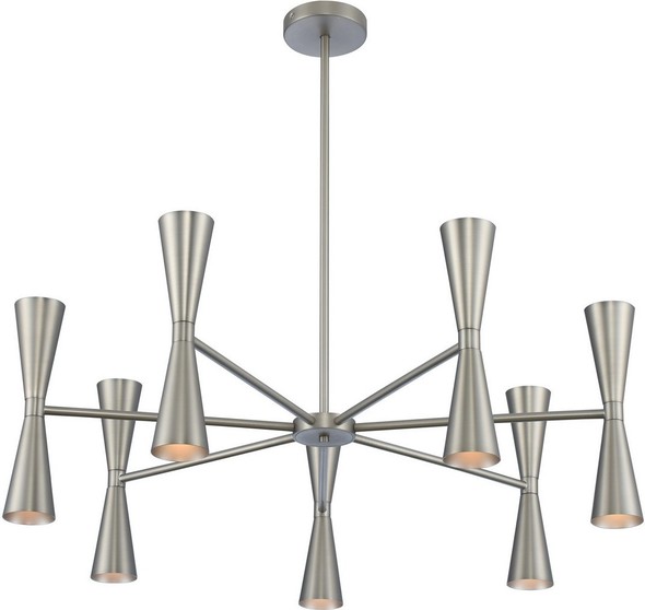 modern chandelier pendant light Kalco Chandelier Satin Nickel Art Deco