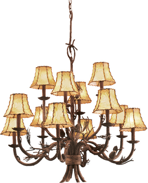gold ceiling lamp Kalco Chandelier   Rustic Lodge