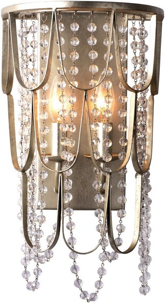 small beaded chandelier Kalco Wall Sconce Champagne Silver Leaf Casual Luxury