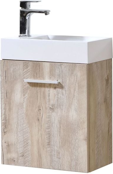corner bathroom vanity unit KubeBath Nature Wood