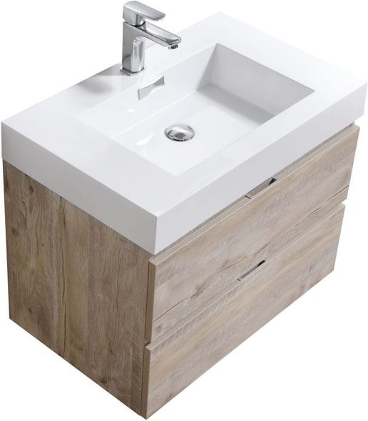 single sink bathroom vanity 30 inch KubeBath Nature Wood