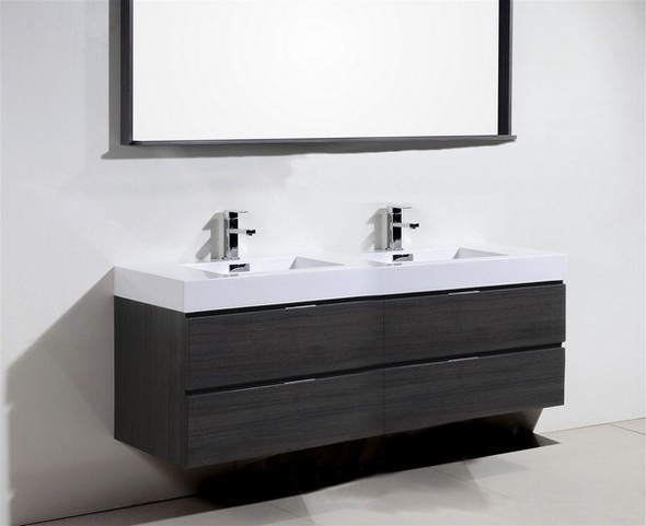 single small bathroom vanity with sink KubeBath Gray