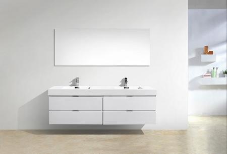 72 vanity double sink KubeBath White