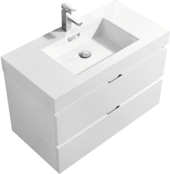 oak bathroom vanity 30 inch KubeBath White