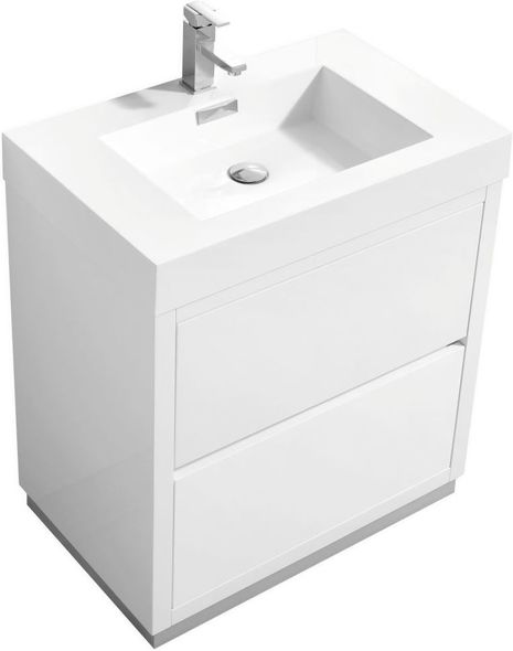 30 inch vanity with sink KubeBath White