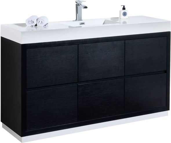bathroom vanity and cabinet set KubeBath Black