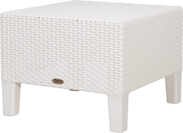 white outdoor bar table Lagoon Furniture Outdoor Rattan Side Table White