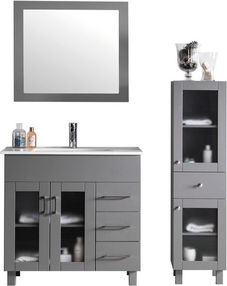 60 inch single bathroom vanity Laviva Vanity + Countertop Grey Contemporary/Modern