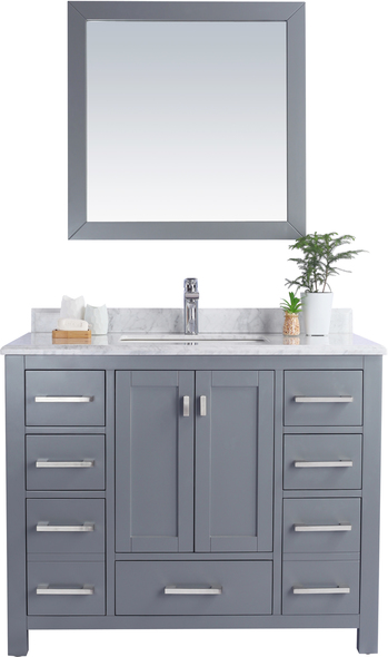 40 inch bathroom vanity with top Laviva Vanity + Countertop Grey Contemporary/Modern