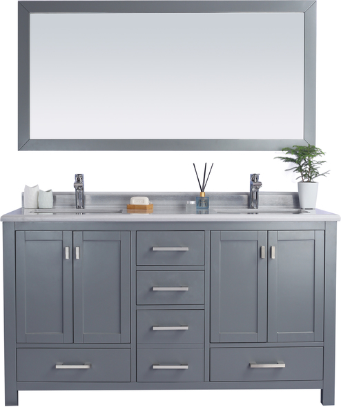 vanity for washroom Laviva Vanity + Countertop Grey Contemporary/Modern