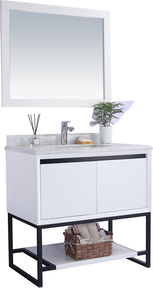 custom double sink vanity Laviva Vanity + Countertop White Contemporary/Modern