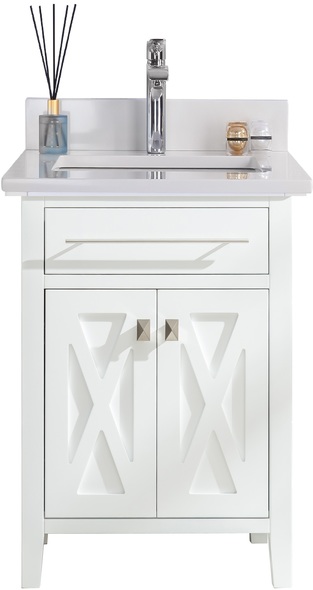 small wooden bathroom cabinet Laviva Vanity + Countertop White Transitional