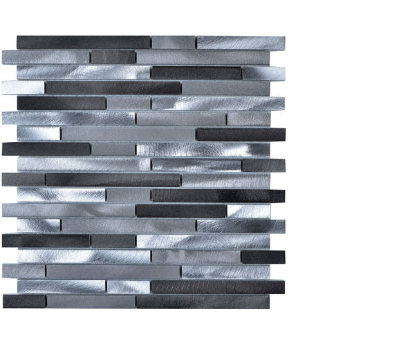 white mosaic tile kitchen backsplash Legion Furniture Gray, Silver
