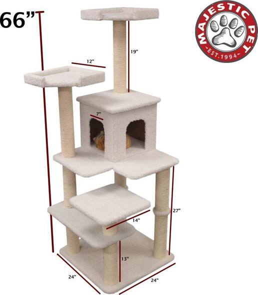 cat tower free shipping Majestic Pet Cat Trees and Cat Houses Off-White