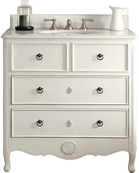 small bathroom sinks with storage Modetti Antique White Traditional