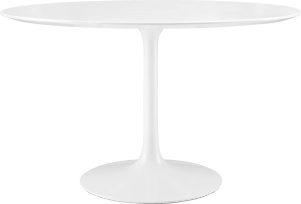 round table 4 chairs set Modway Furniture Bar and Dining Tables White