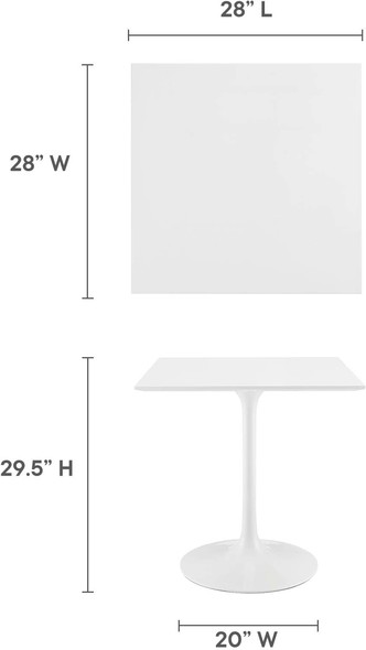 Modway Furniture Bar and Dining Tables Dining Room Tables White