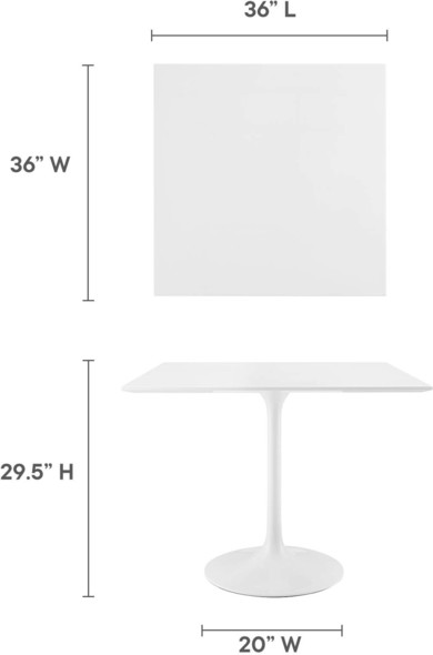 Modway Furniture Bar and Dining Tables Dining Room Tables White
