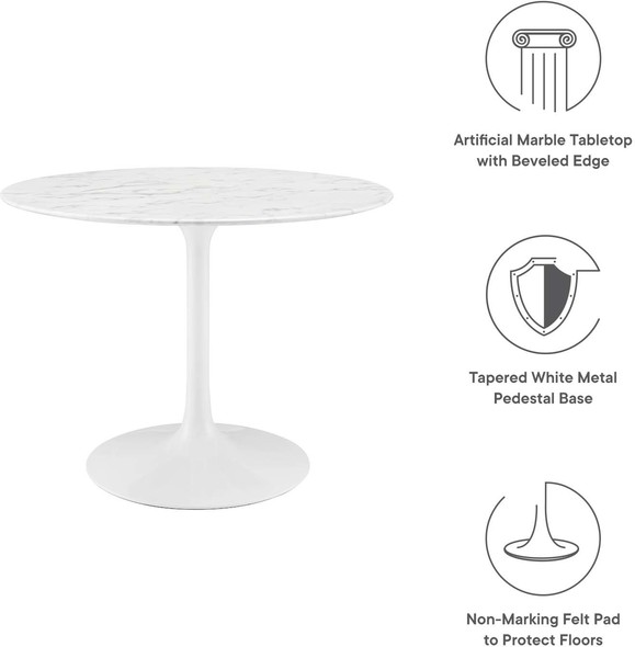  Modway Furniture Bar and Dining Tables Dining Room Tables White