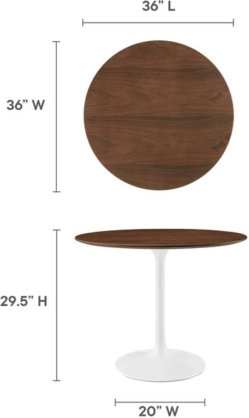 Modway Furniture Bar and Dining Tables Dining Room Tables Walnut
