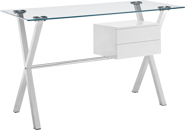 cheap long desk Modway Furniture Computer Desks White