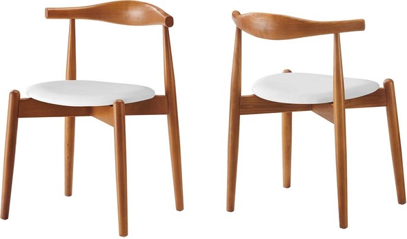 modern small dining set Modway Furniture Dining Chairs Dark Walnut White