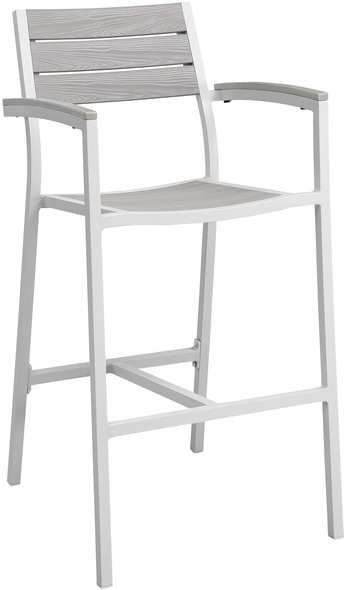 high back bar stool chairs Modway Furniture Bar and Dining White Light Gray
