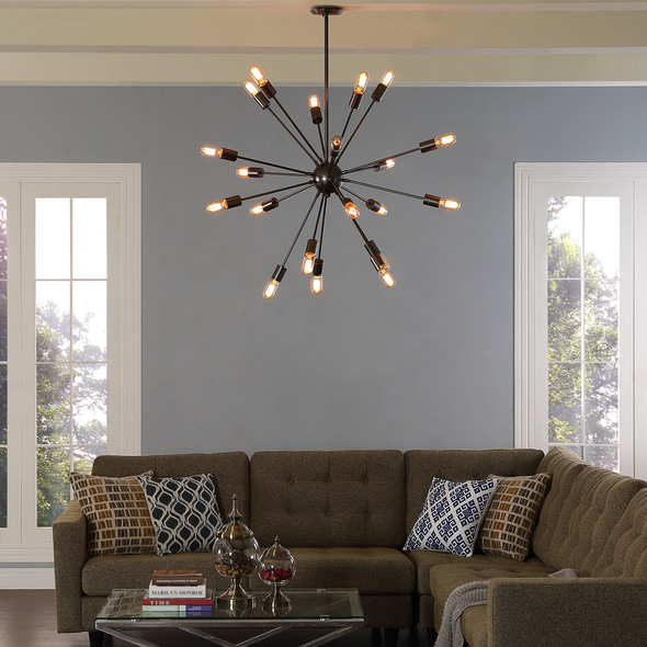 Modway Furniture Ceiling Lamps Chandelier Gray