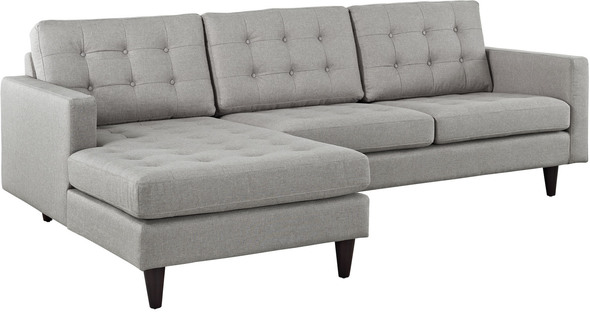 velvet leather sofa Modway Furniture Sofas and Armchairs Light Gray