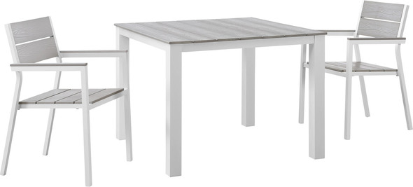 patio garden set Modway Furniture Bar and Dining White Light Gray