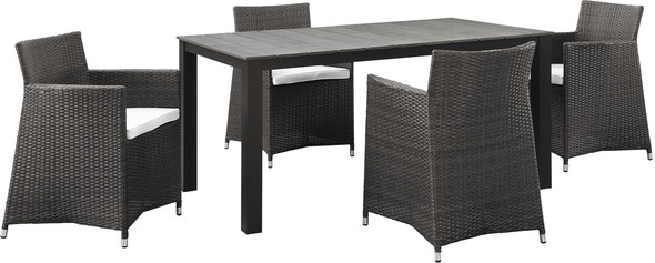 8 person patio set Modway Furniture Bar and Dining Brown White