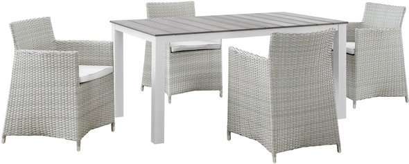 grey rattan dining set Modway Furniture Bar and Dining Gray White
