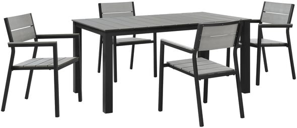 nice folding table and chairs Modway Furniture Bar and Dining Brown Gray