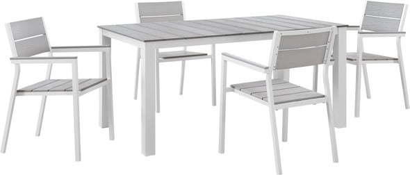 portable dining table set Modway Furniture Bar and Dining White Light Gray