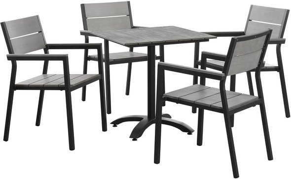 garden table and two chairs Modway Furniture Bar and Dining Brown Gray
