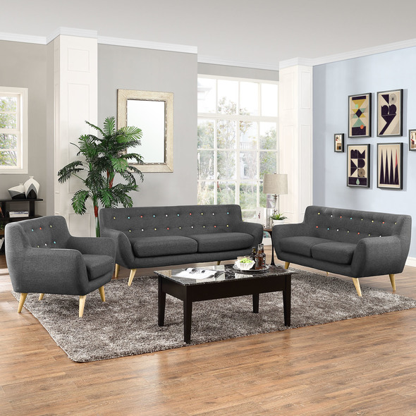 Modway Furniture Sofas and Armchairs Sofas and Loveseat Gray