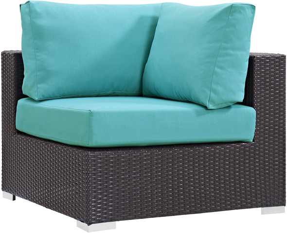 aluminum sectional patio furniture Modway Furniture Sofa Sectionals Espresso Turquoise