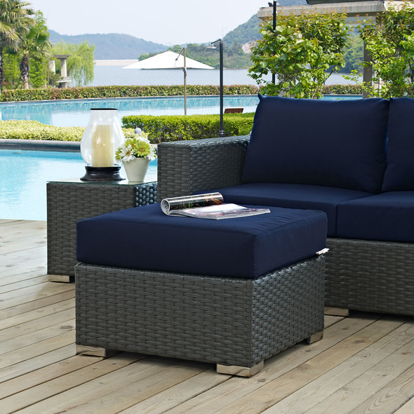 Modway Furniture Sofa Sectionals Ottomans and Benches Canvas Navy