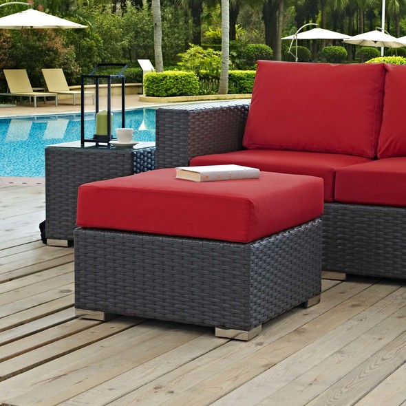 Modway Furniture Sofa Sectionals Ottomans and Benches Canvas Red