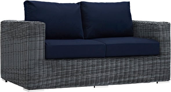 black mid century sofa Modway Furniture Sofa Sectionals Canvas Navy