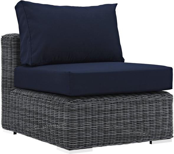 black wicker sectional patio furniture Modway Furniture Sofa Sectionals Canvas Navy