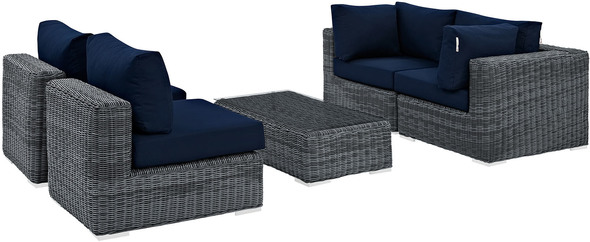 lounges furniture Modway Furniture Sofa Sectionals Canvas Navy