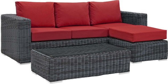 cheap l shape garden sofa Modway Furniture Sofa Sectionals Canvas Red