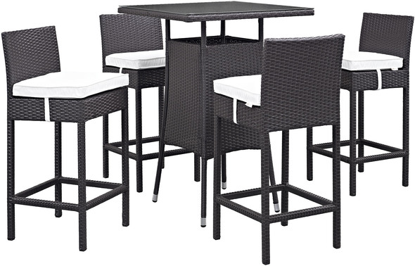 outdoor high chair and table set Modway Furniture Bar and Dining Espresso White