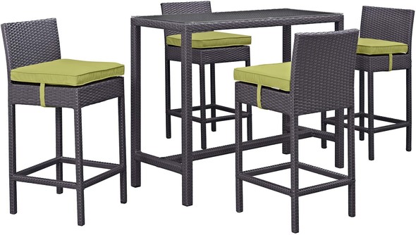 outdoor patio bar table and stools Modway Furniture Bar and Dining Espresso Peridot