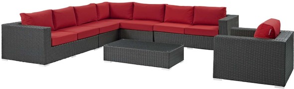 outdoor furniture set for two Modway Furniture Sofa Sectionals Canvas Red